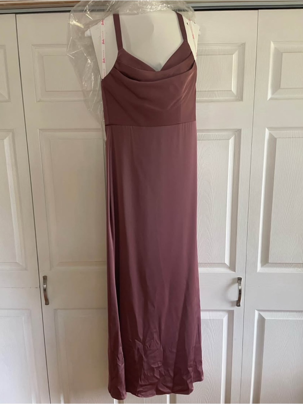 Azazie Mauve Sleeveless Cowl Neck Maxi Dress